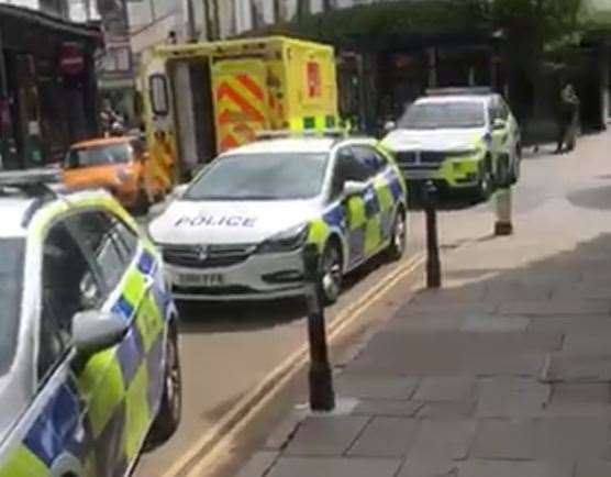 A number of police cars descended on Palace Street after the incident. Picture: Louis Reid