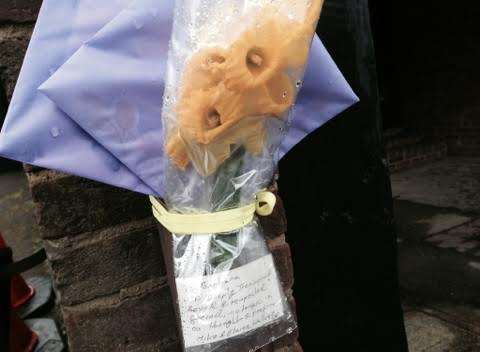 Flowers at the scene of the tragedy in Teynham