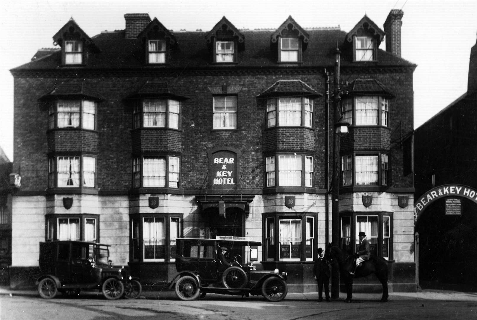 The Bear and Key Hotel in Whitstable, pictured in 1921. It was here the horses were kept to pull the town’s fire pump. Picture: Christopher Proudlove