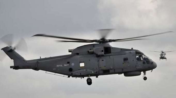 A Merlin Mk 2 aircraft at Royal Naval Air Station Culdrose, Cornwall (Ben Birchall/PA)