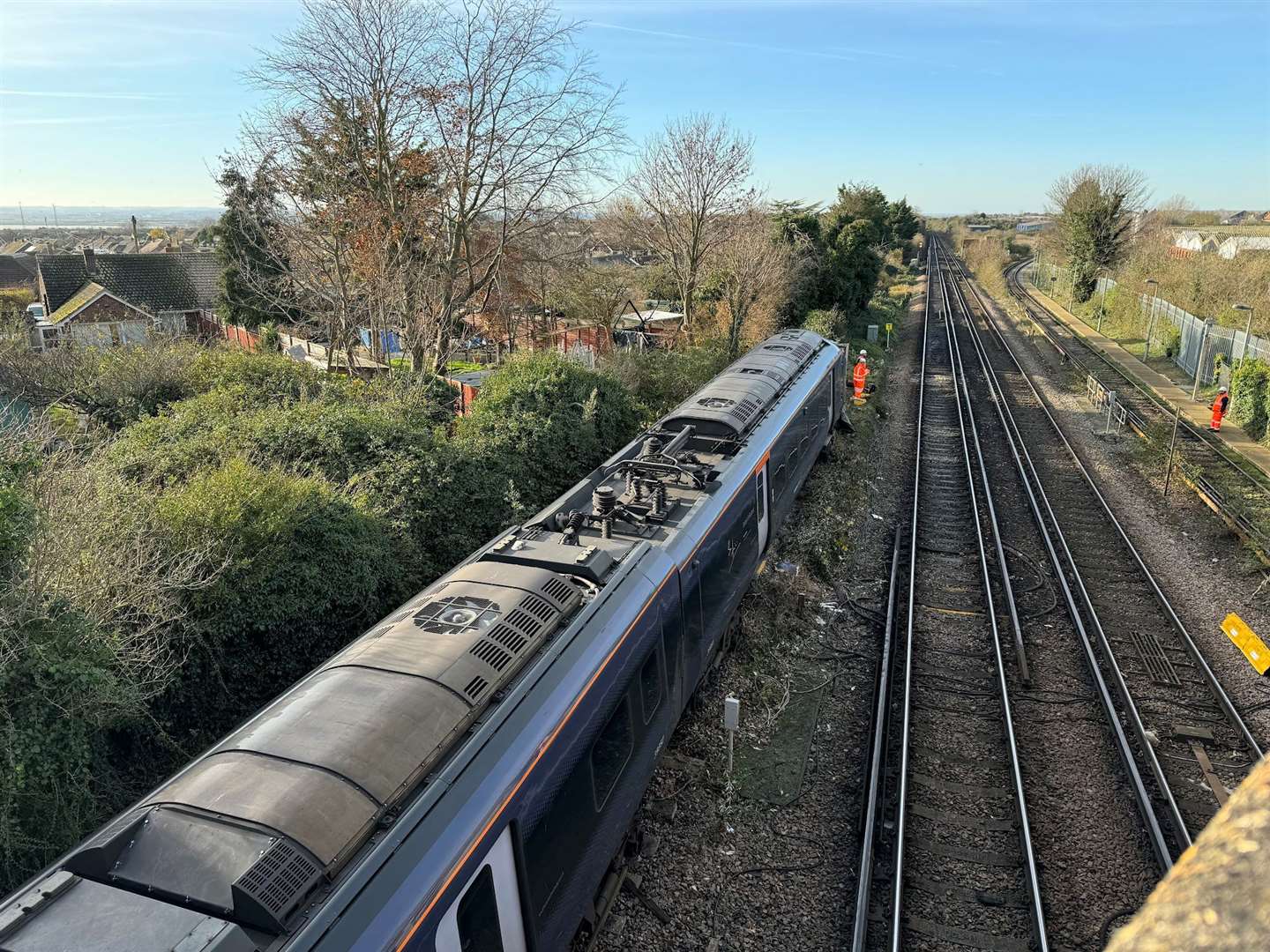 The site of the train derailment near Ramsgate station