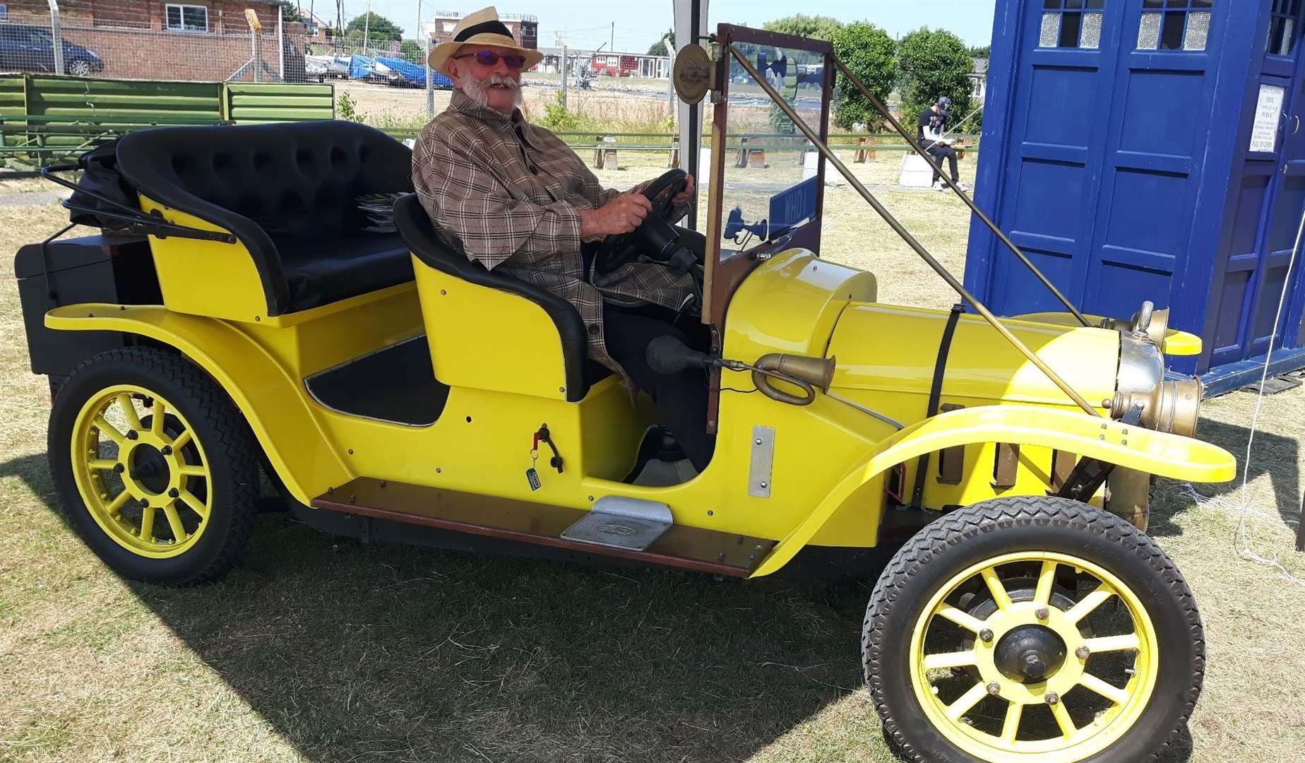 Doctor Who's car Bessie with owner Ian Armstrong visited Sheppey last year. Picture: John Nurden (12487036)