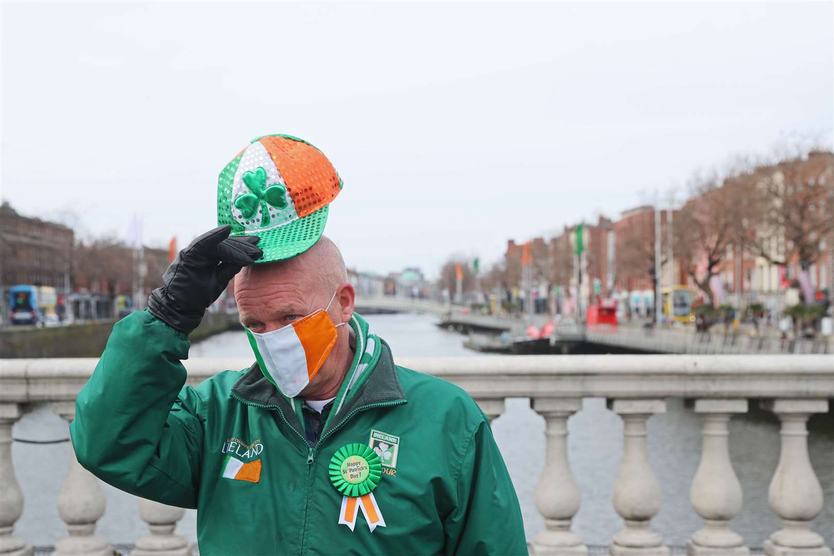 O’Connell Bridge in Dublin provided the perfect backdrop (Brian Lawless/PA)