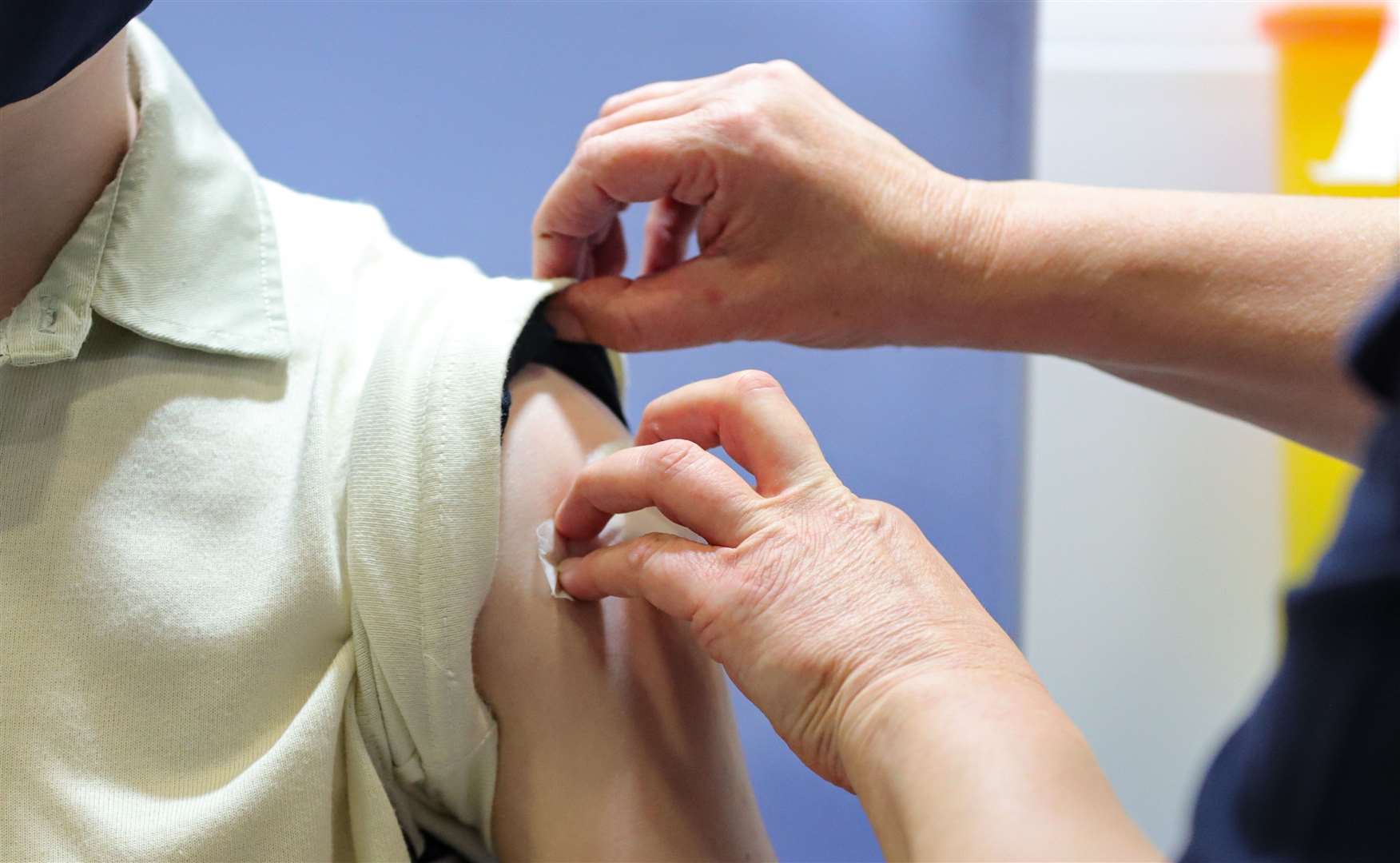 A teenager receives his coronavirus vaccine (Damien Storan/PA)