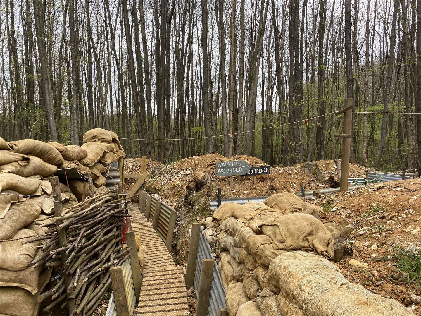 The replica World War One trench system by CEMA, based at the Kent Showground, Detling