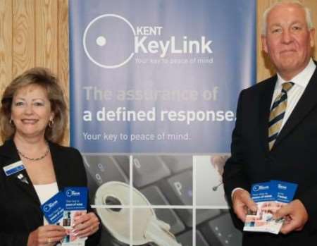Ann Barnes, chair of the Kent Police Authority with Bill Moss, chairman of Kent KeyLink