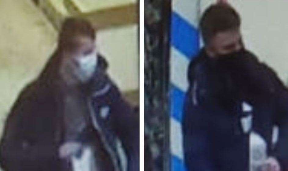 Police want to speak to these men following a theft from a shop in Maidstone. Picture: Kent Police