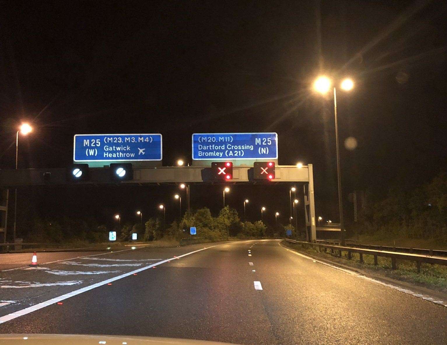 M25 in Kent between junctions 4 and 5 back open after sinkholes discovered