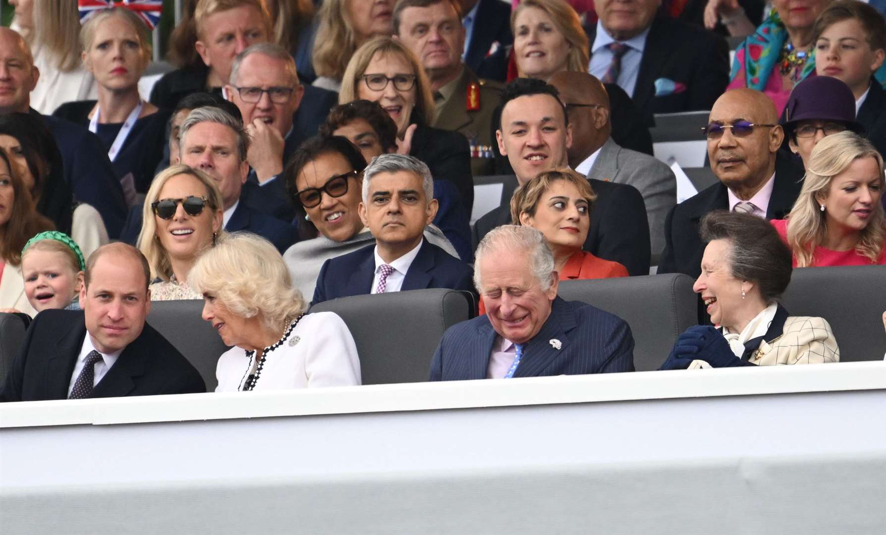 Senior members of the royal family appeared to enjoy the Platinum Pageant (Leon Neal/PA)