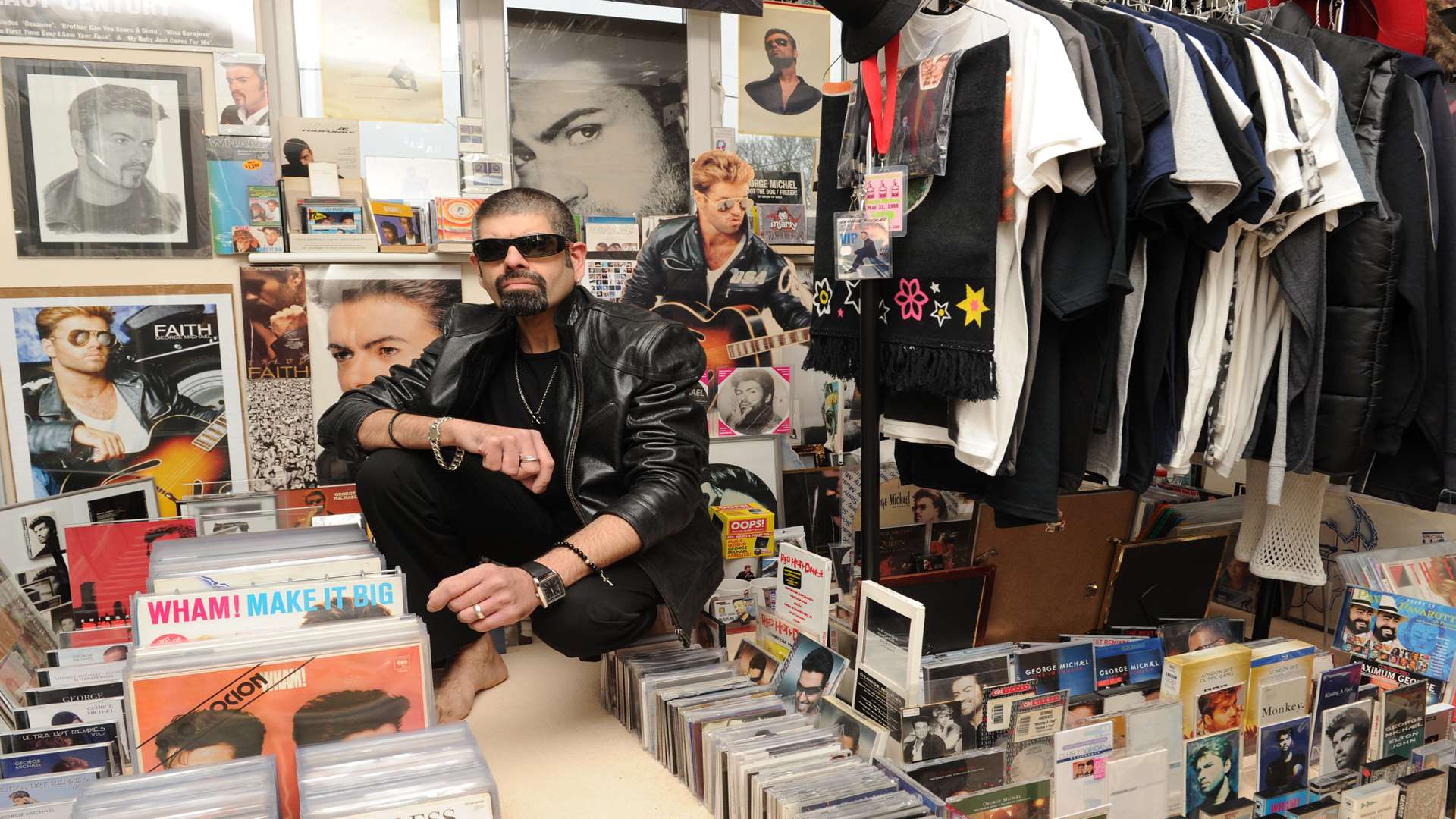 Saf Sathi with his George Michael collection