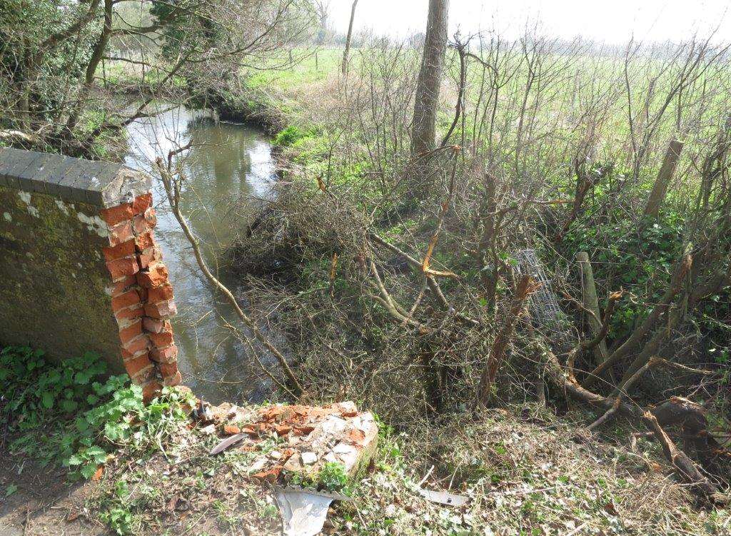 Damage to the bridge following the incident. Credit: Godinton House