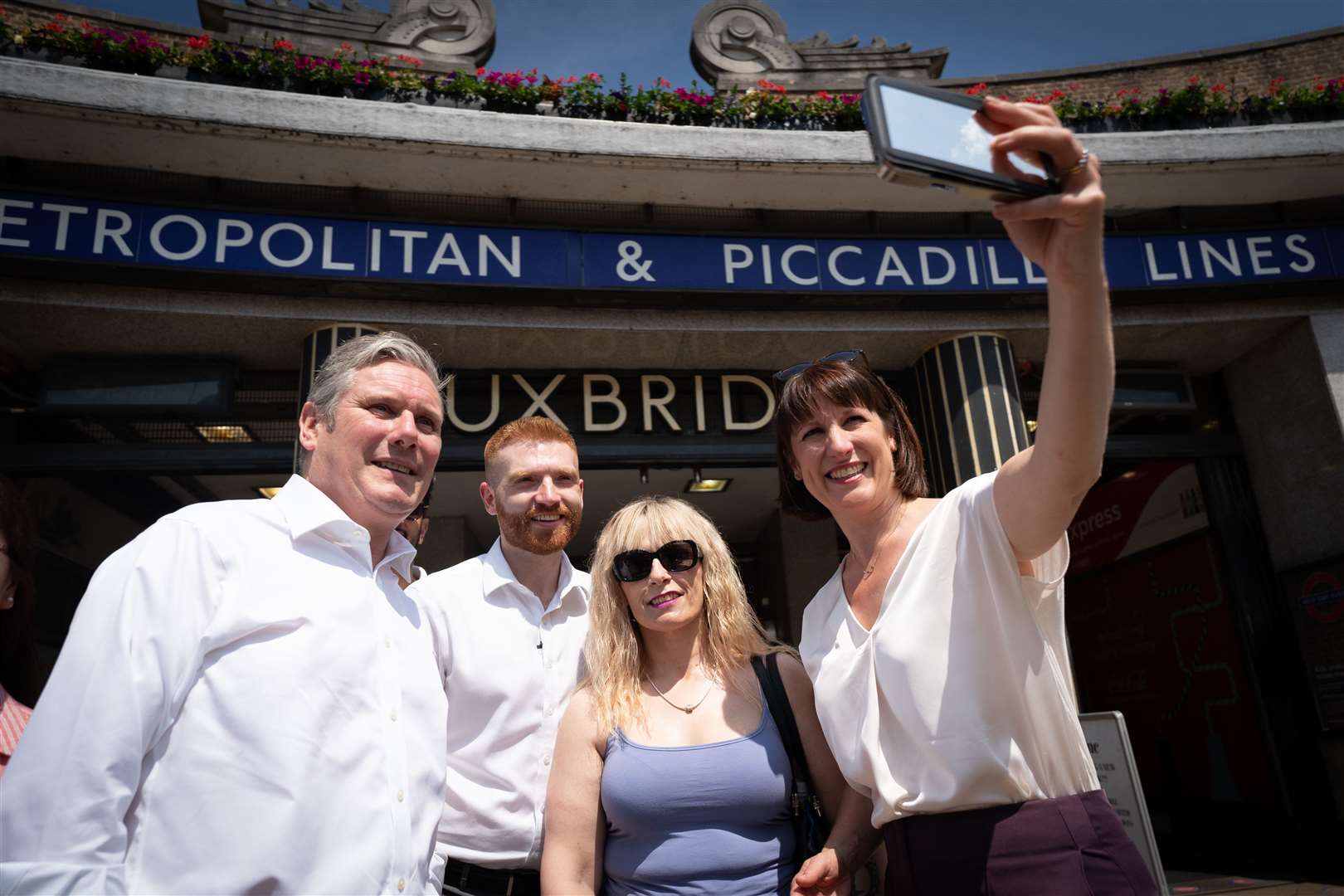 Labour leader Sir Keir Starmer, left, said Danny Beales, centre left, was ‘right’ to voice Ulez concerns in his Uxbridge by-election campaign (Stefan Rousseau/PA)