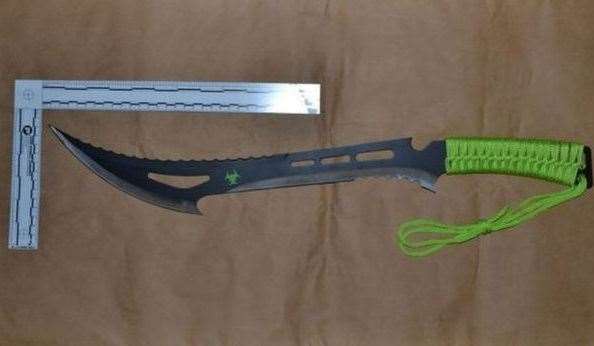 A zombie knife seized by the Met