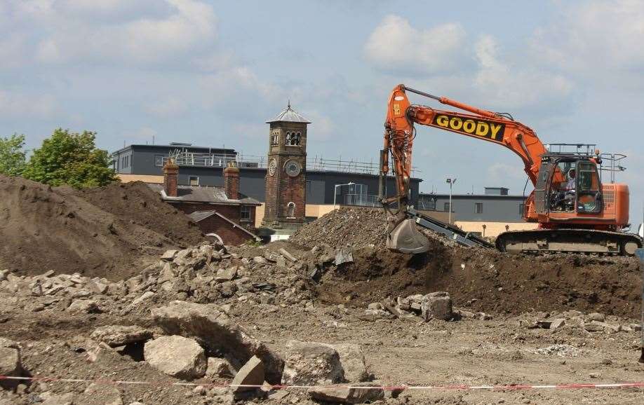 Preliminary construction work has started on the Newtown railway works. Picture: Ashford Borough Council