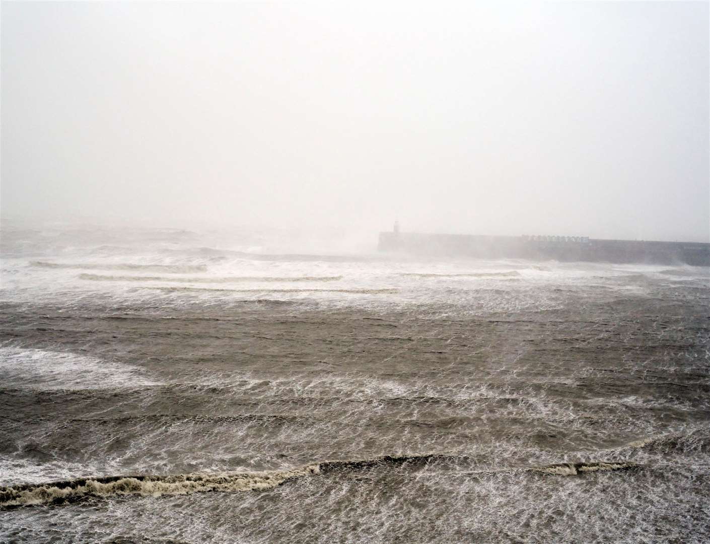 Storm Ciaran has battered Kent today. Pictured is Folkestone Harbour Arm. Picture: Barry Goodwin