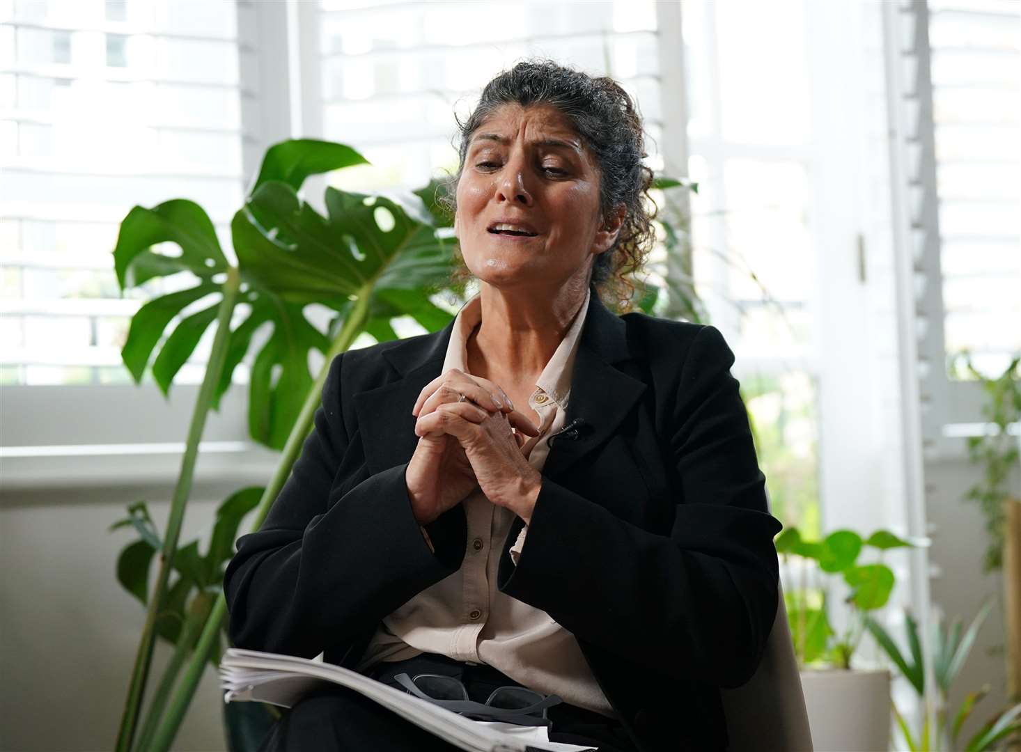 Farah Naz, the maternal aunt of murdered law graduate Zara Aleena, during an interview to the media in east London (Yui Mok/PA)