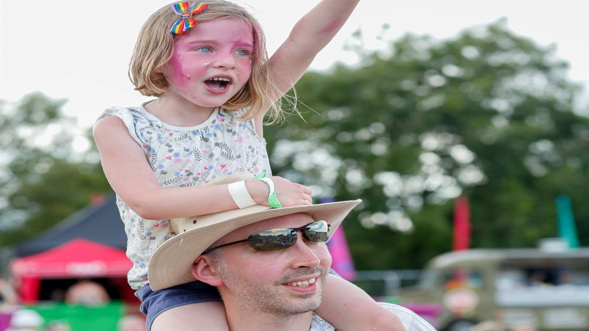 Rosie Morrison on dad Tom Morrison's shoulders at last year's event