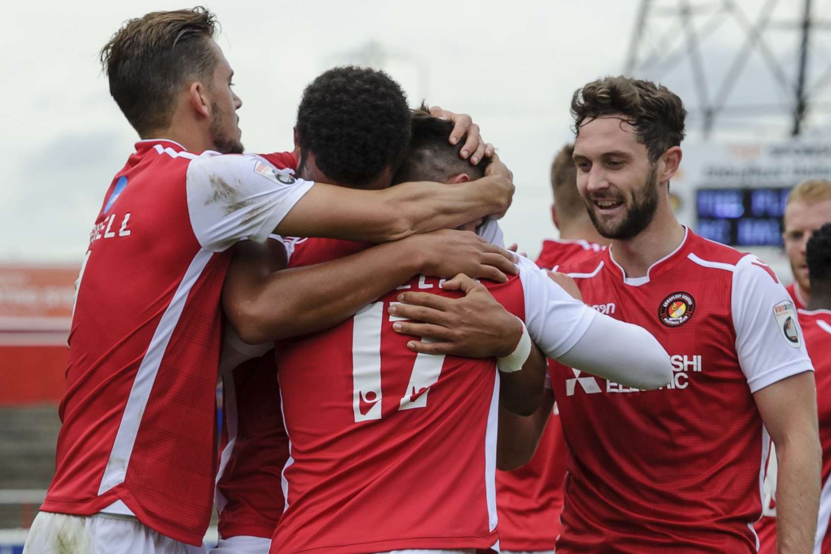 Sean Shields celebrates his second goal Picture: Andy Payton