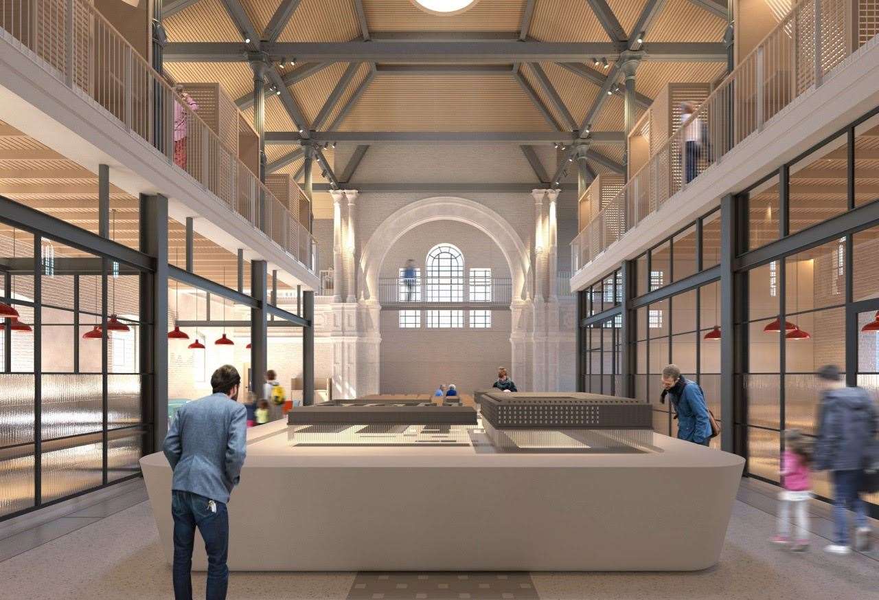 Designs of how the inside of the renovated church was meant to look. Picture: Hugh Broughton Architects