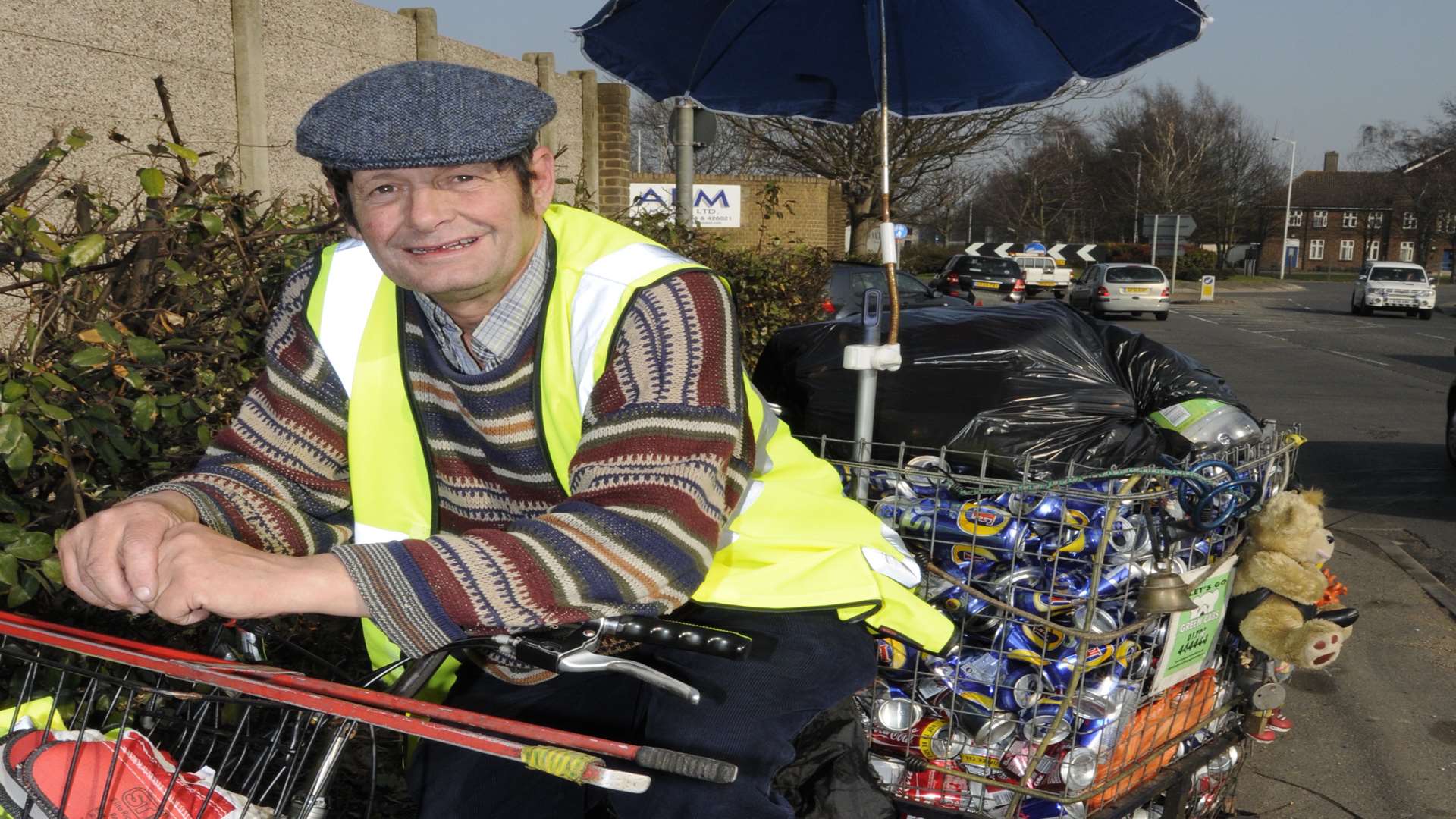 Chris Ewell on his bicycle