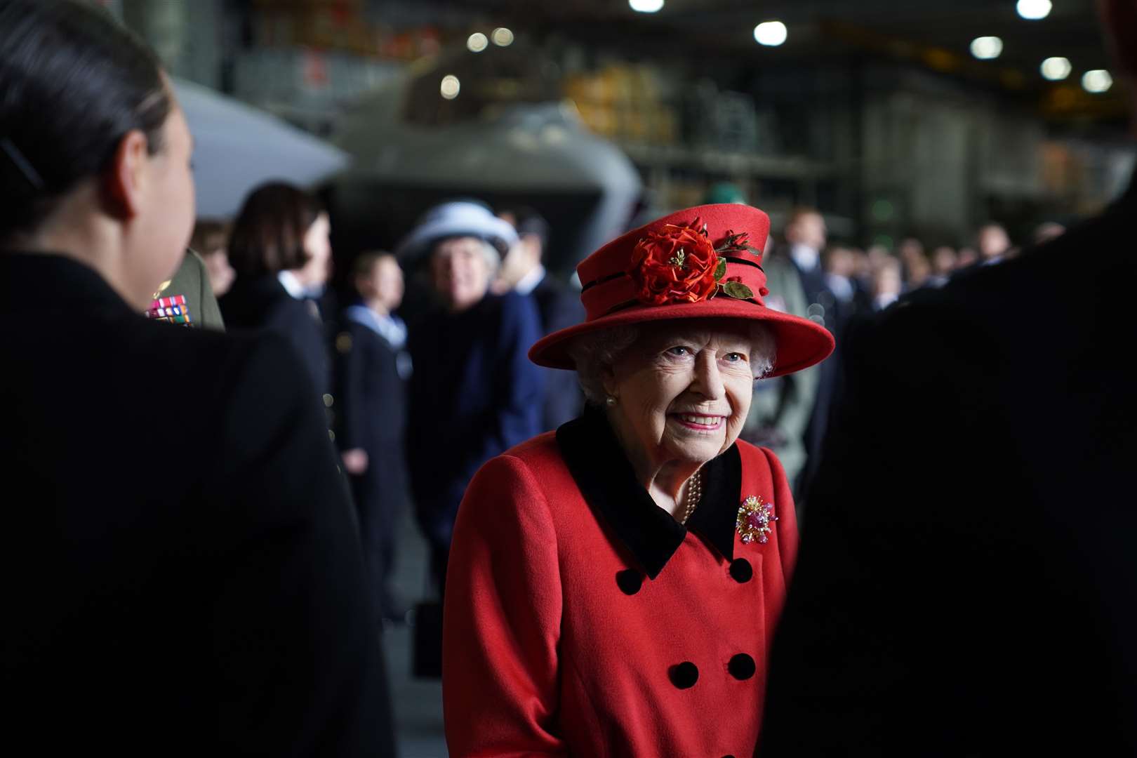 The Queen met members of the crew (Steve Parsons/PA)