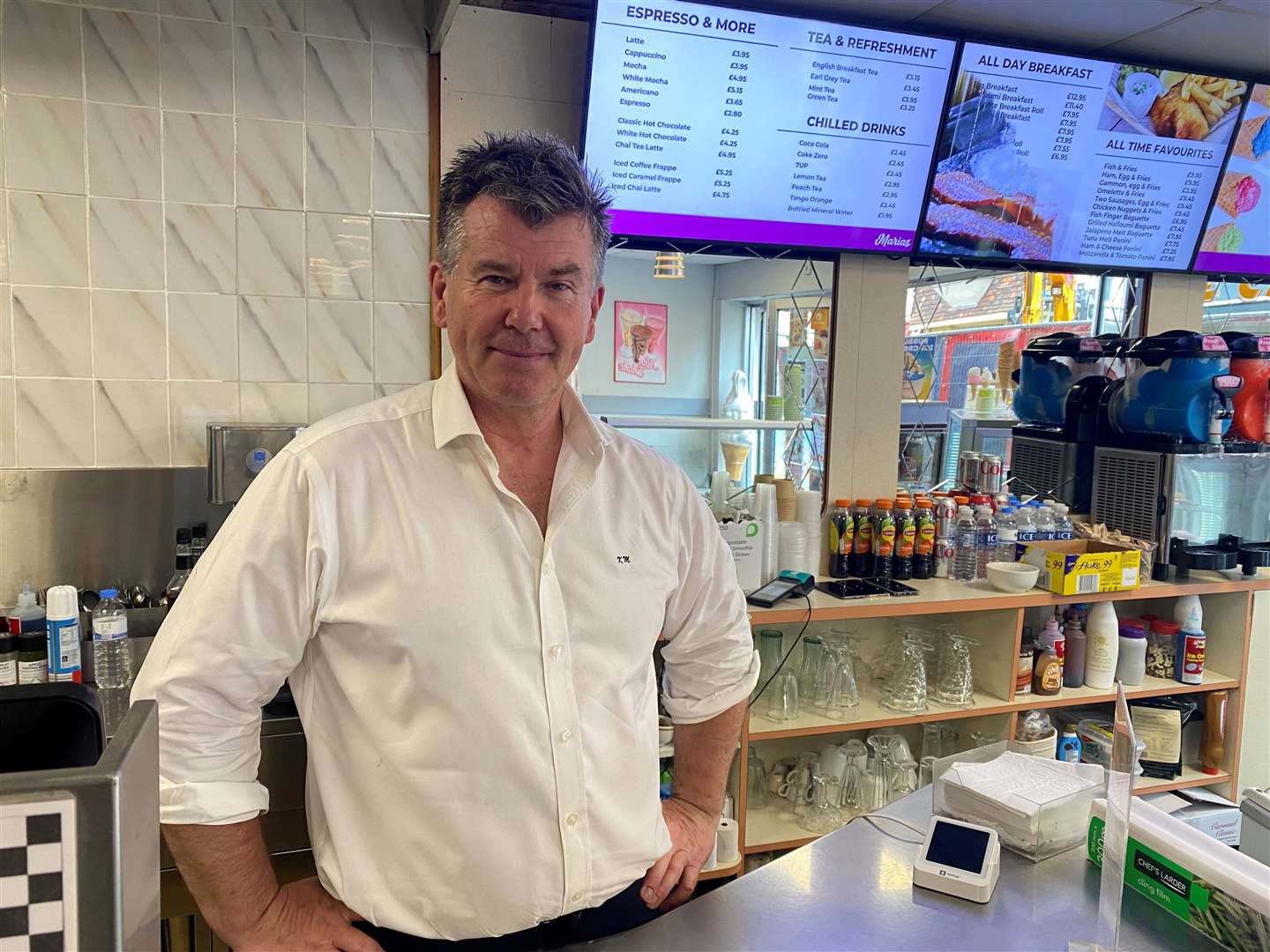 Keith Martin, owner of Maria's Canterbury Coffee Lounge and Ice Cream Parlour on St Peters Street, Canterbury