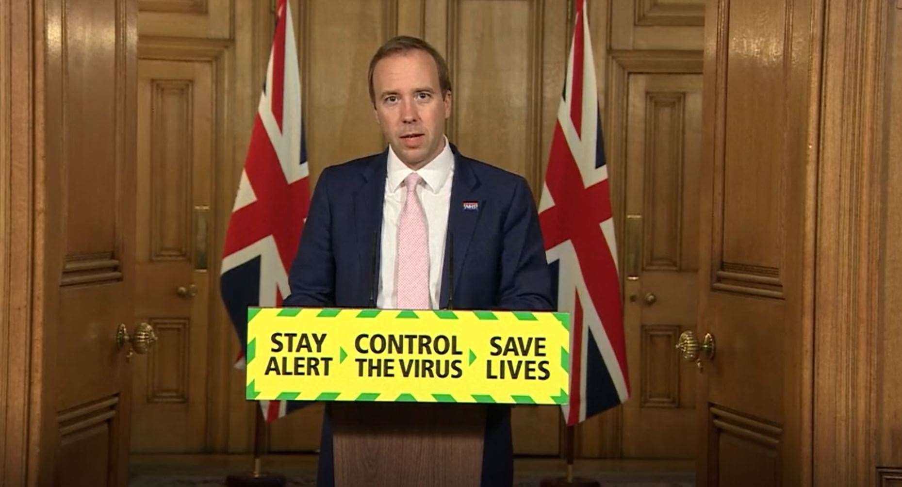 Health Secretary Matt Hancock at Thursday’s daily Downing Street briefing (PA)