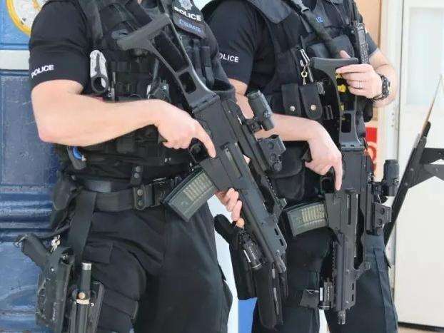 Armed police were called to the scene