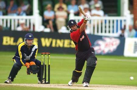 Andrew Hall drives aggressively on his way to a score of 63. Picture: BARRY GOODWIN