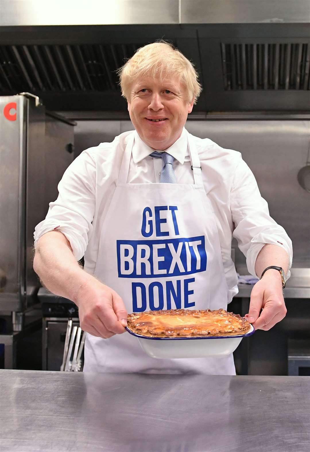 The Prime Minister deploying a pie-based metaphor about his ‘oven ready’ Brexit deal during the election campaign (Stefan Rousseau/PA)