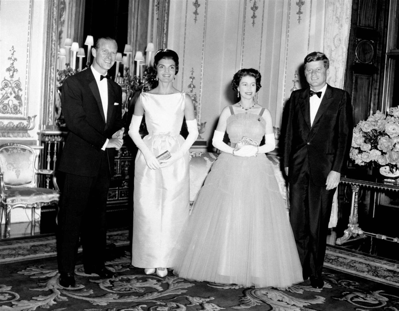 American President John F Kennedy and his wife Jacqueline with the Queen and the Duke of Edinburgh at Buckingham Palace in 1961 (PA)