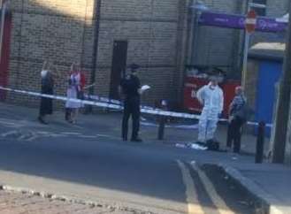 Forensics officers at the scene. Picture: Reece Dawson