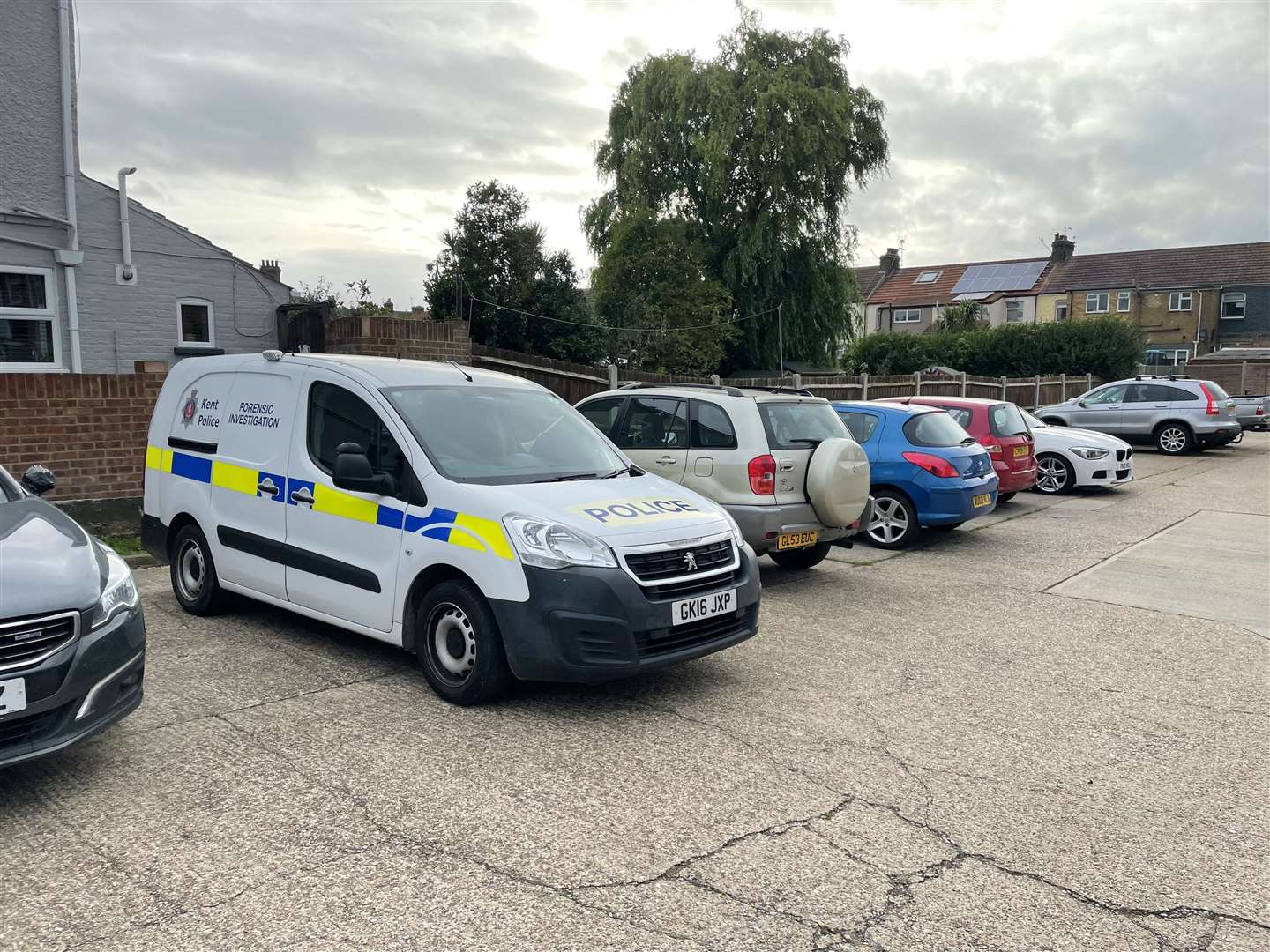 A forensics van at the scene. Picture: Chloe Holmwood