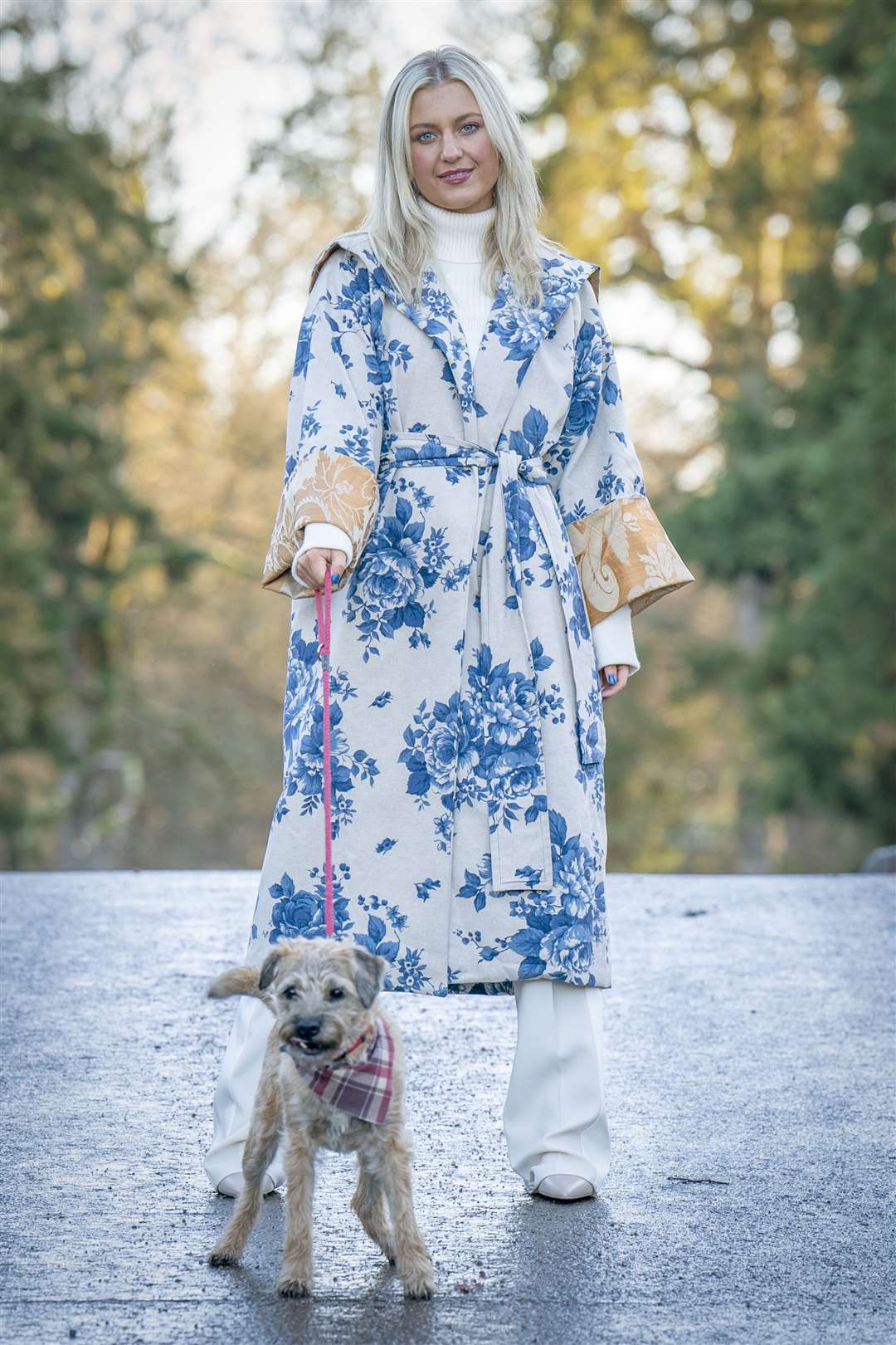 One of the four delft blue floral kimono coats at Dumfries House, the headquarters of the King’s Foundation (Jane Barlow/PA)