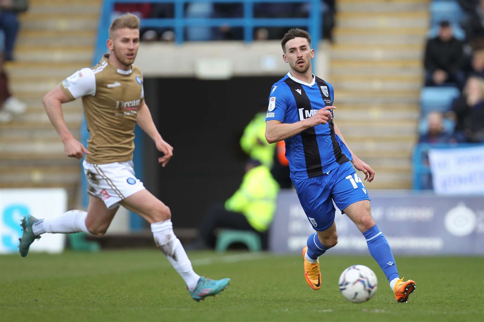 Robbie McKenzie in action for Gillingham last weekend Picture: KPI