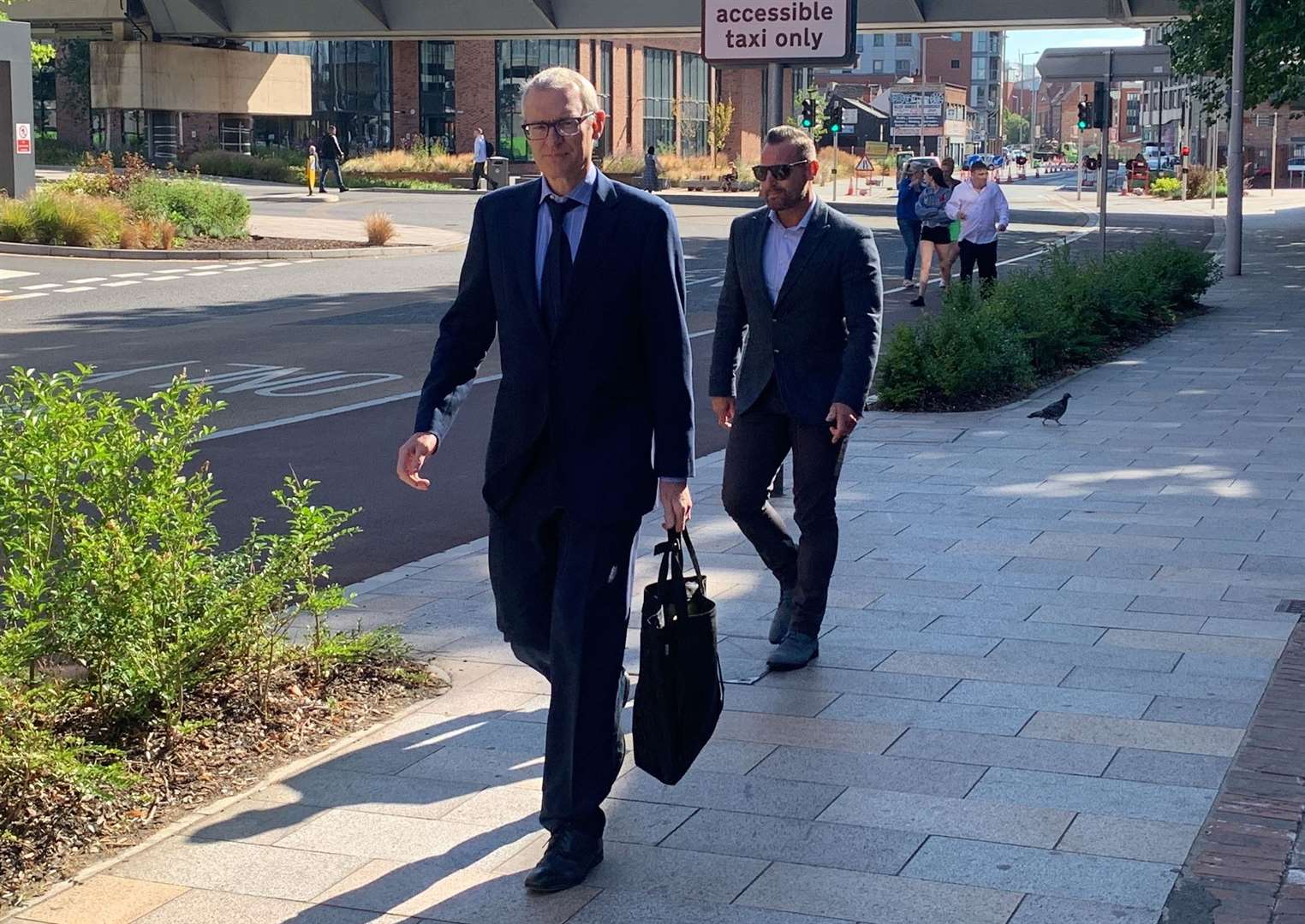 TV and radio presenter Jeremy Vine arrives at Nottingham Crown Court to give evidence in Alex Belfield’s trial in July 2022 (Dave Higgens/PA)