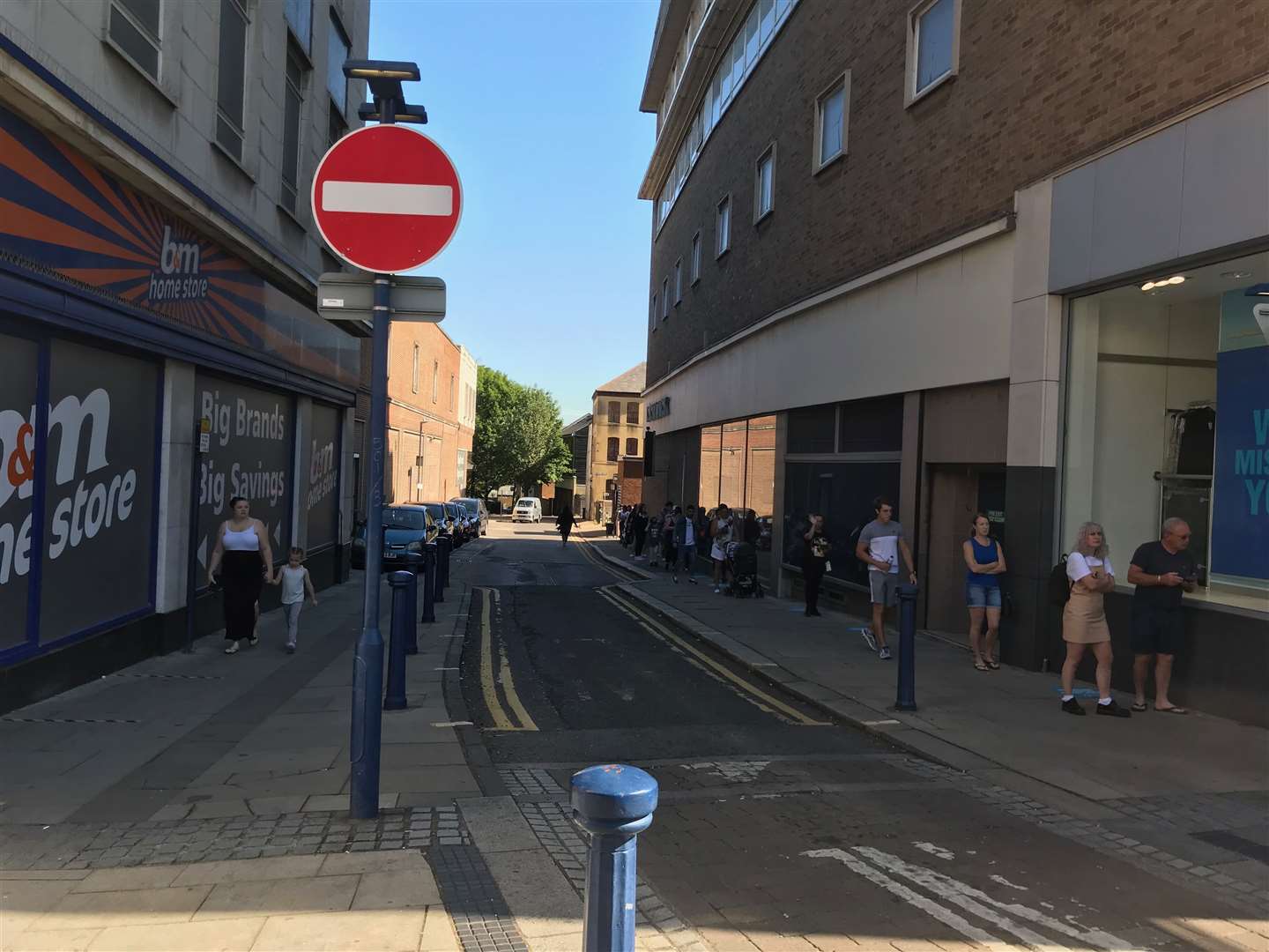 Shoppers queue outside Gravesend's Primark