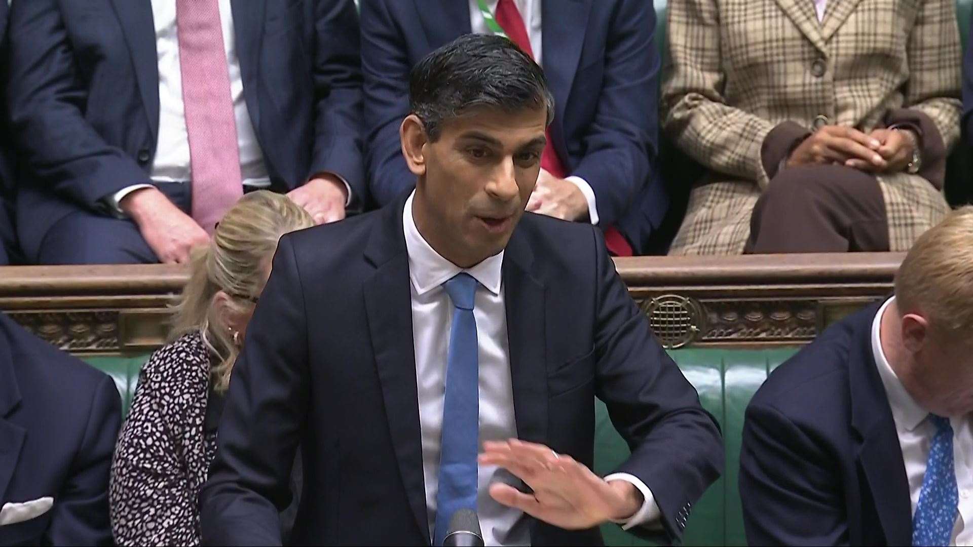 Rishi Sunak speaks during Prime Minister’s Questions in the House of Commons (House of Commons/UK Parliament)