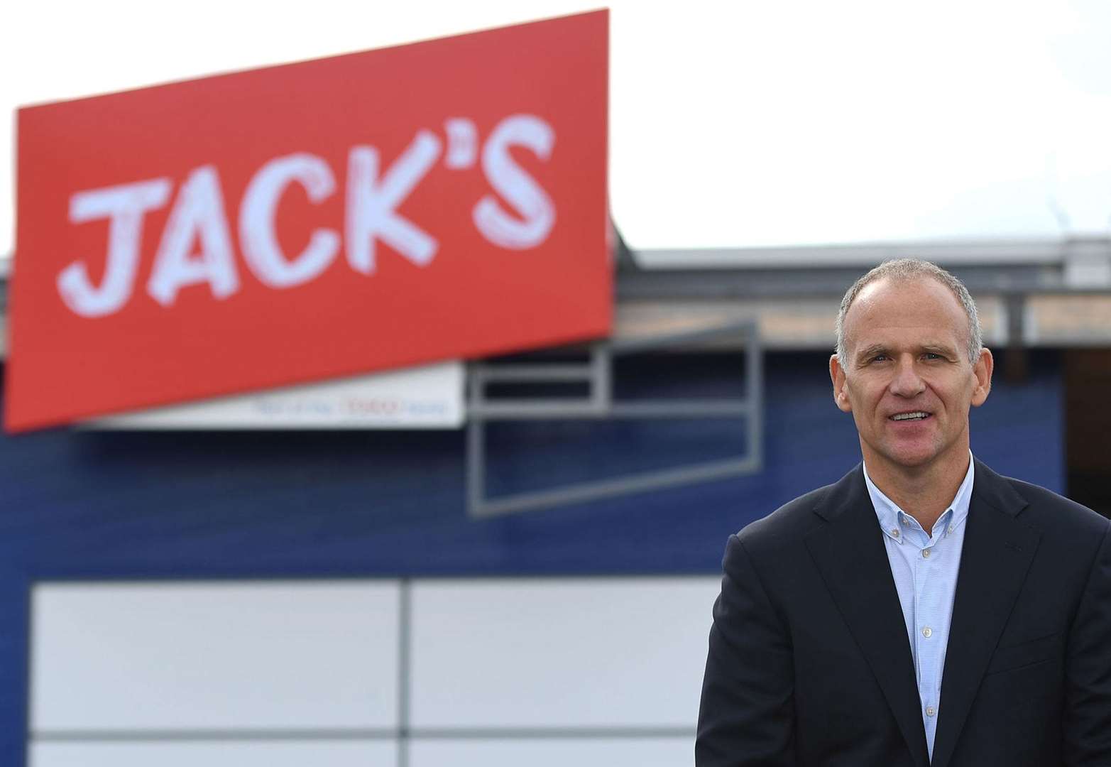 David Lewis is now cheif executive of Tesco, stands next to a new Jack's store at the launch of the brand in September last year. Picture: Joe Giddens/PA