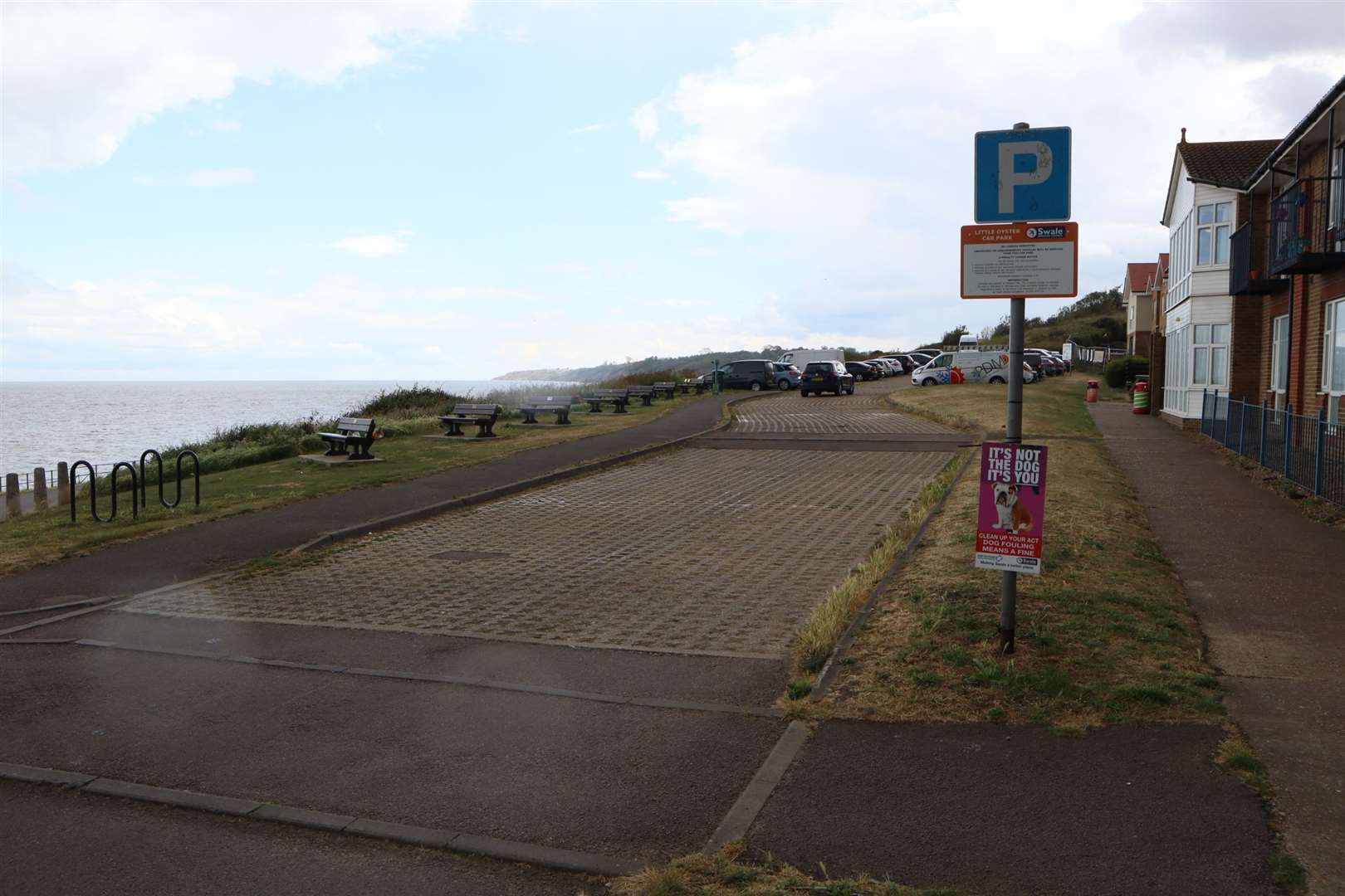 The car park on The Leas at Minster in front of the Little Oyster care home