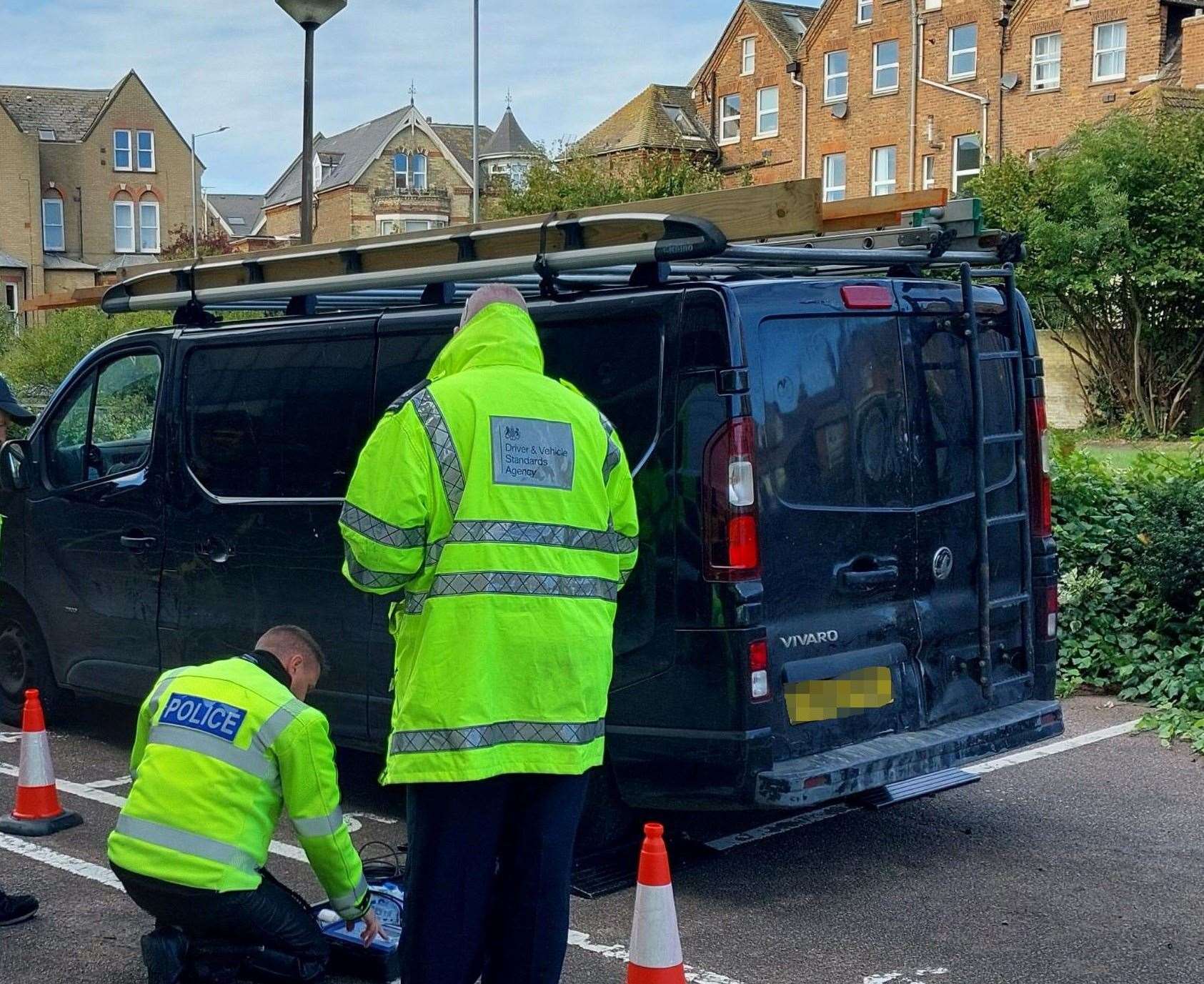 During a traffic operation in Folkestone, 21 drivers were reported for offences. Picture: Kent Police