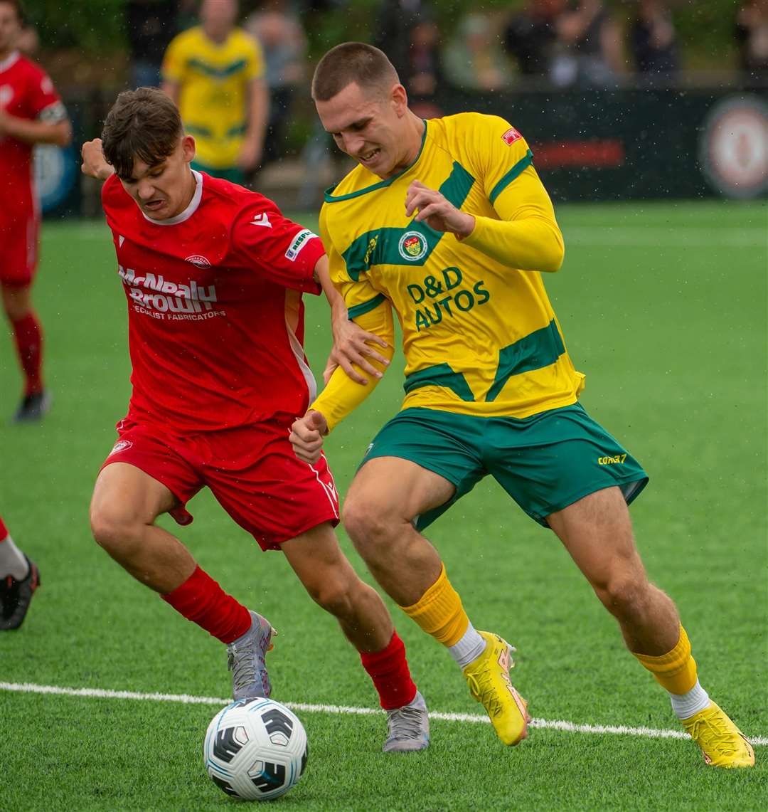 Hollands & Blair against Ashford United in the FA Cup Extra Preliminary Round Picture: Ian Scammell