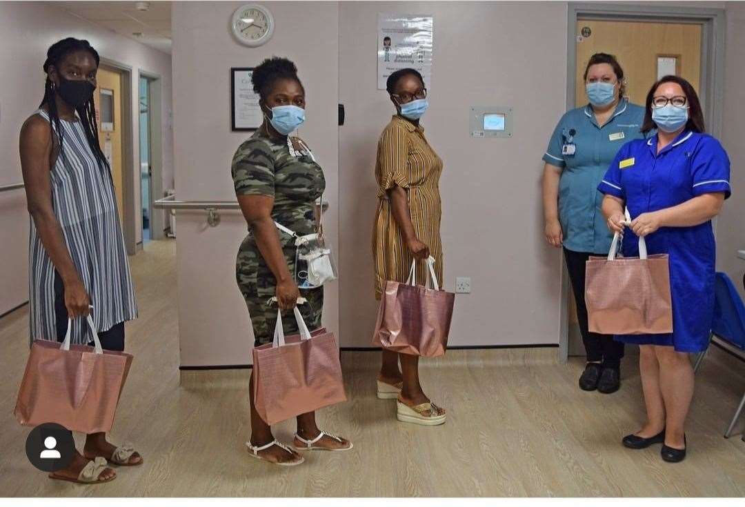 (From left) Mummy's Linkup members Bunmi Idowu, Mojjy Ajayi, Omowunmi Babalola, nurse Emily Coinin and midwife Jeanette Barbour. Picture: Omowunmi Babalola