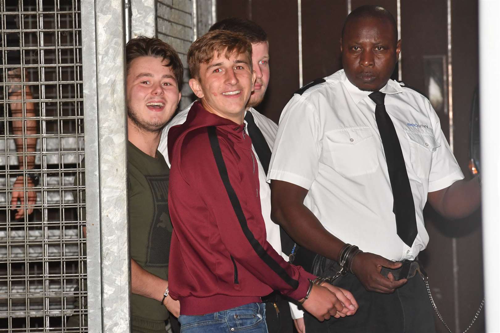 Albert Bowers (left) and Jessie Cole leaving Reading Magistrates Court after an earlier hearing in September (Jacob King/PA)