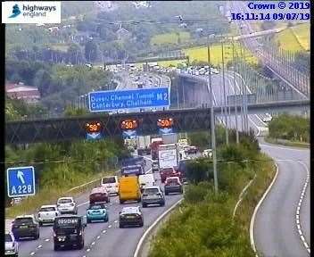 Traffic was diverted so police could close the M2 Bridge in Strood to help the distressed man