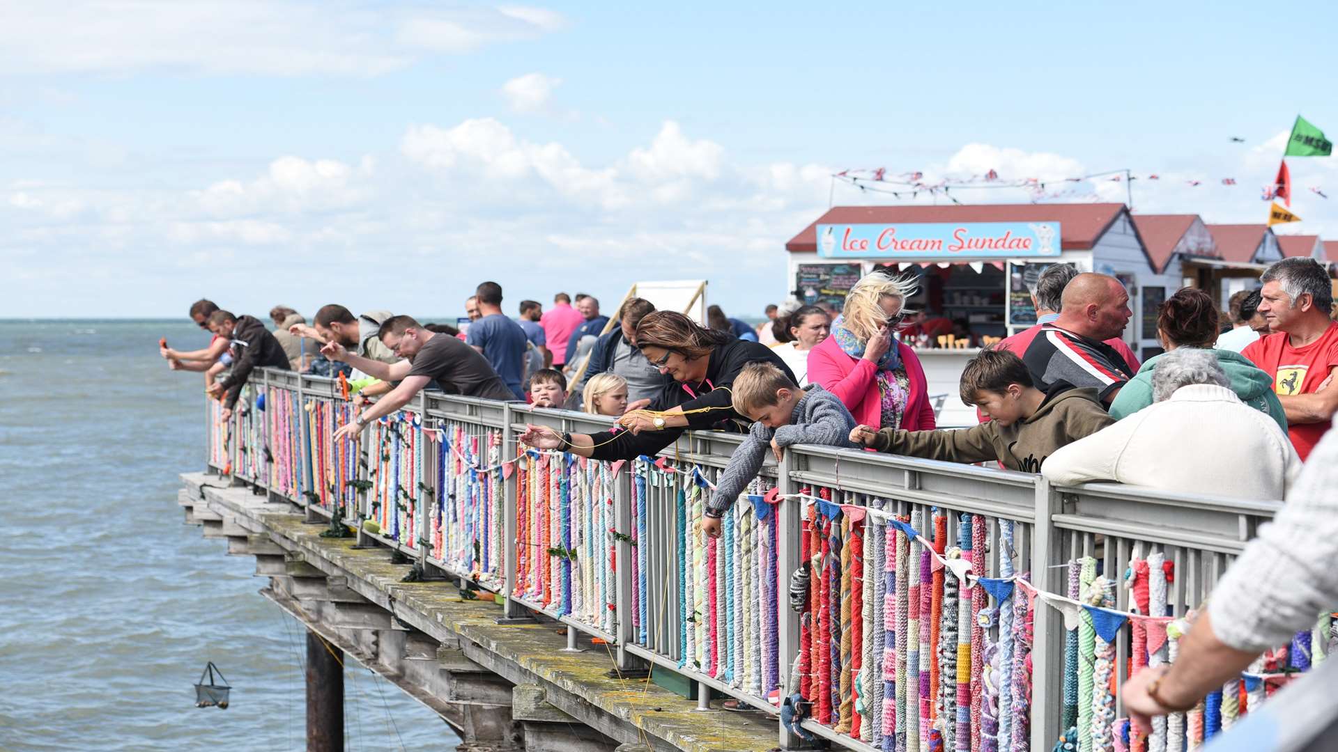 Monster Crab Catching on Herne Bay Pier Picture: Alan Langley