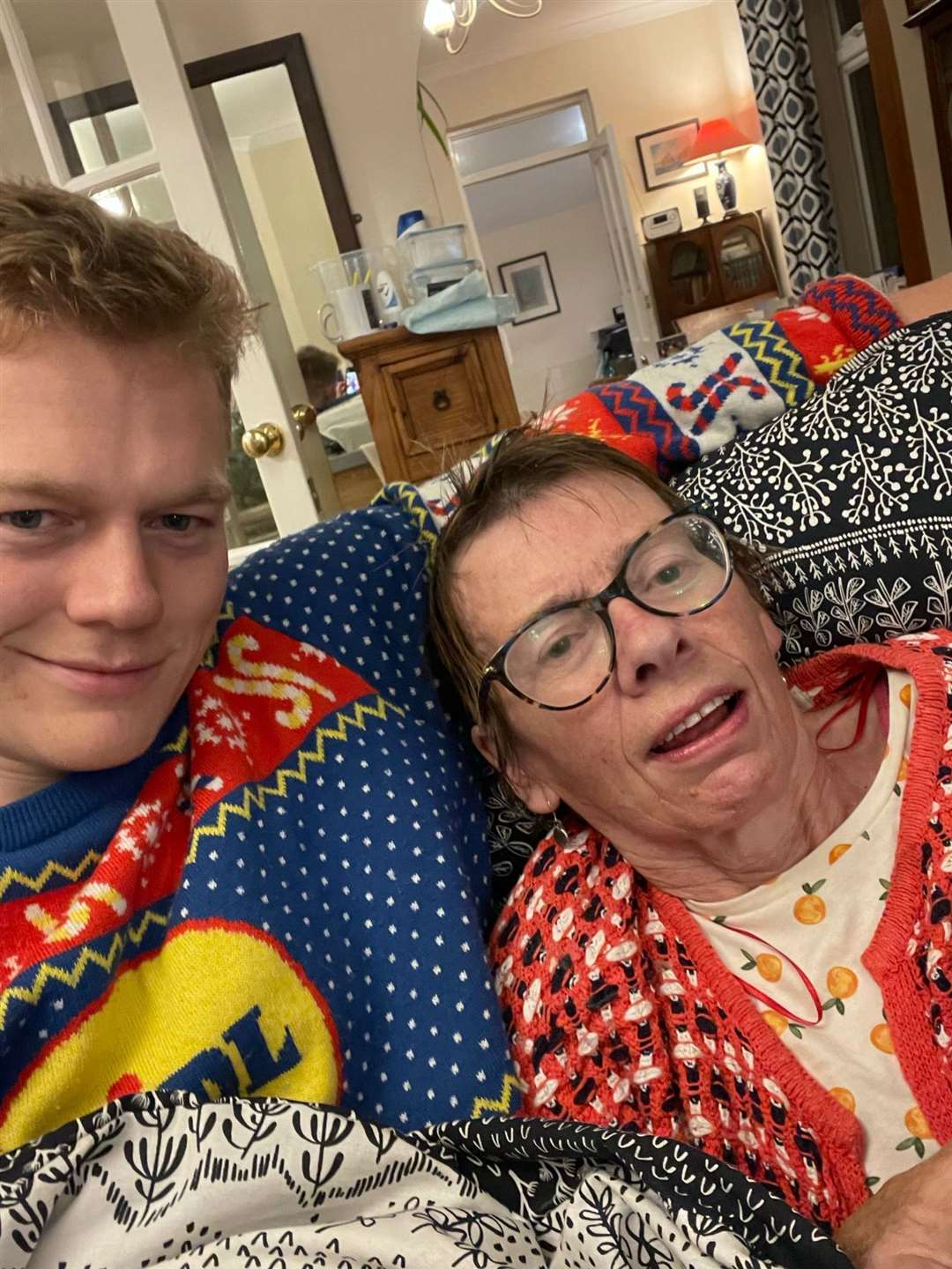 Alex Welford with his mother, Alison, who died from multiple sclerosis in May aged 66 (Alex Welford/PA)