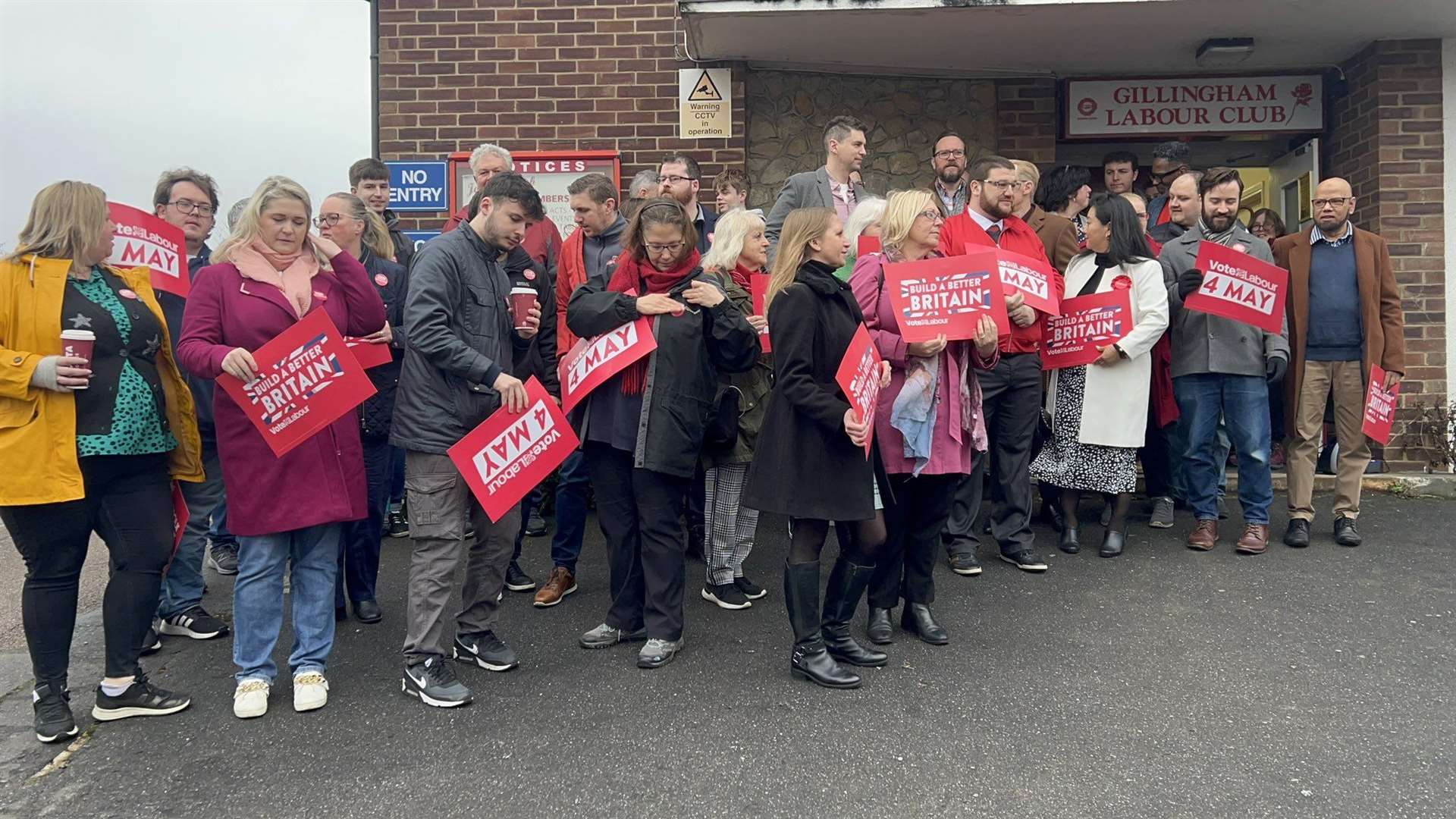 Dozens of people got up early to meet Sir Keir Starmer at the club. Picture: Katie May Nelson