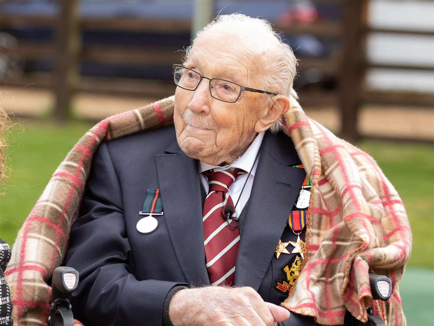 Captain Tom watched a flypast above his Bedfordshire home to mark his 100th birthday on Thursday (Emma Sohl/Capture the Light Photography/PA)