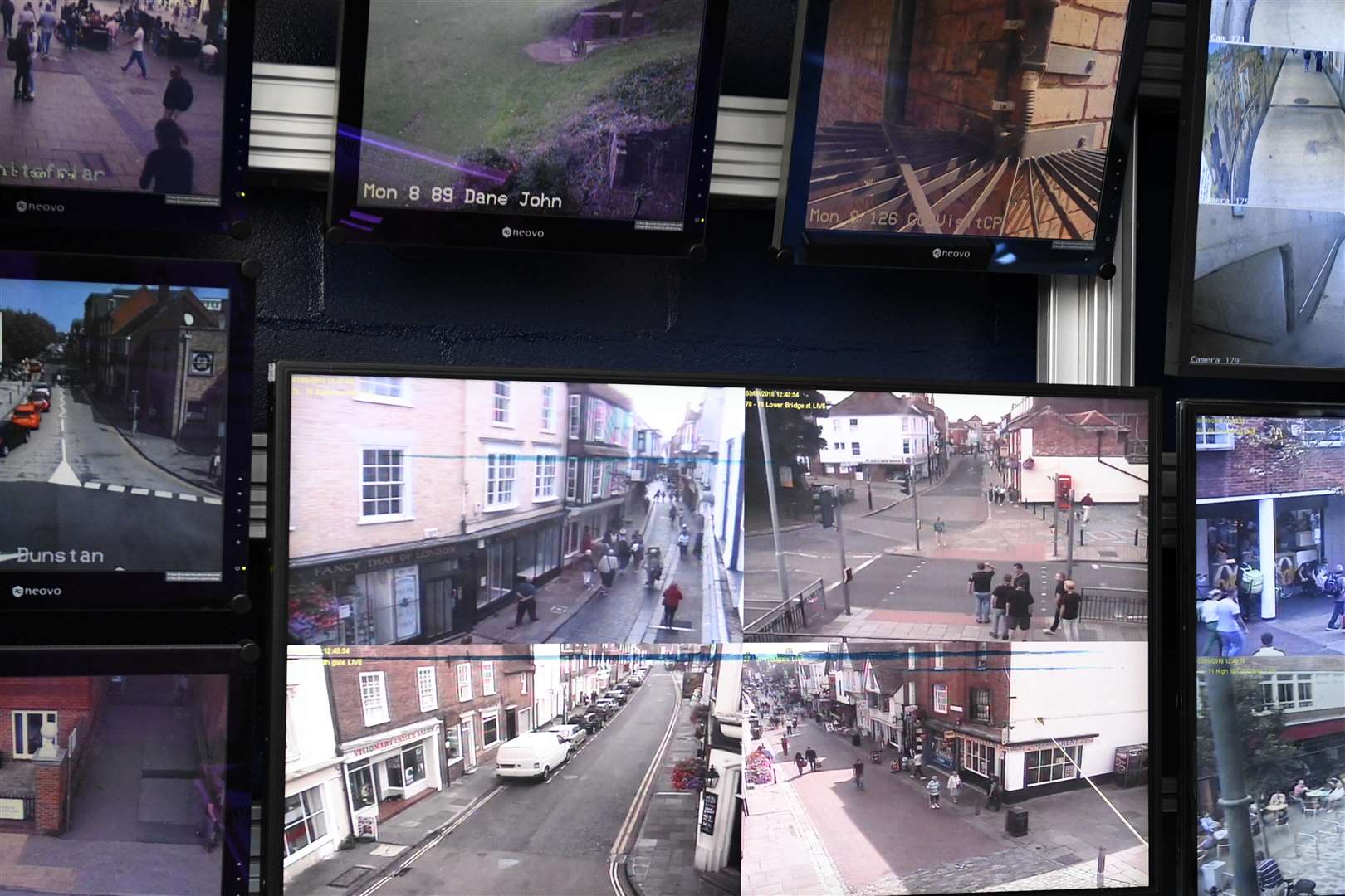 Inside the CCTV room at the Council Offices in Canterbury. Picture: Barry Goodwin